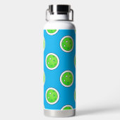 ピックボールグリーンピックボール水玉模様淡い色のブルー ウォーターボトル (背面)