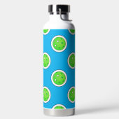 ピックボールグリーンピックボール水玉模様淡い色のブルー ウォーターボトル (左面)