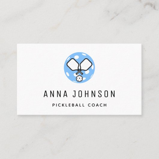 ピックボールコーチインストラクタースポーツテーマミニマリスト 名刺 (正面)