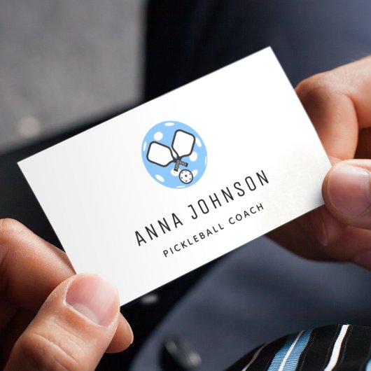 ピックボールコーチインストラクタースポーツテーマミニマリスト 名刺