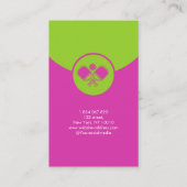 ピックボールコーチピンクのピックボールパドル 名刺 (裏面)