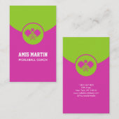 ピックボールコーチピンクのピックボールパドル 名刺 (正面/裏面)