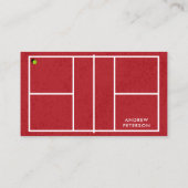 ピックボールコーチレッドコートビジネスカード 名刺 (裏面)