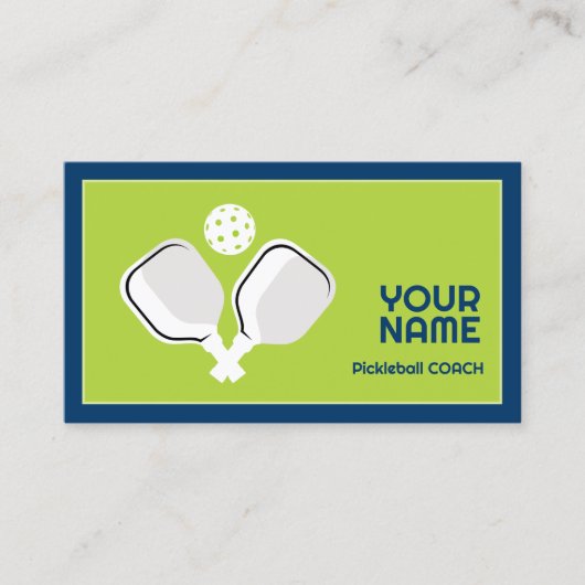 ピックボールコーチ用にカスタマイズ可能 名刺 (正面)