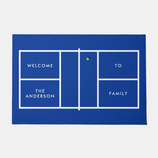 ピックボールコートパーソナライズされた文字 ドアマット (正面)
