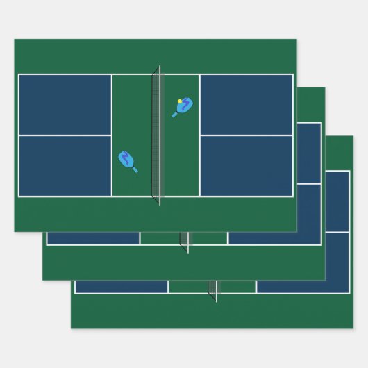 ピックボールコートラケットスポーツ ラッピングペーパーシート (セット)