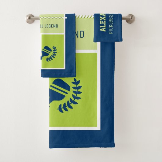 ピックボールコート付きカスタム文字 バスタオルセット (インサイチュ)
