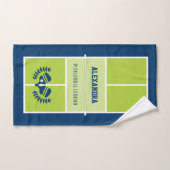 ピックボールコート付きカスタム文字 バスタオルセット (ハンドタオル)