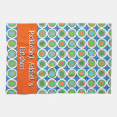 ピックボールサマー水玉模様オレンジグリーンブルーボール キッチンタオル (横)