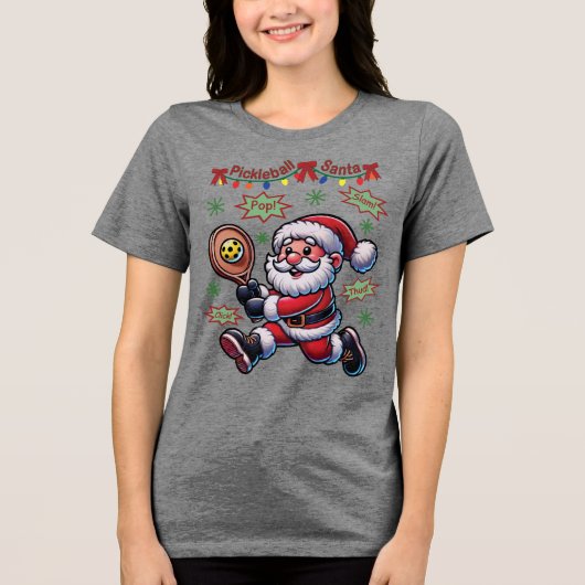 ピックボールサンタクロースのクリスマス トライブレンドＴシャツ (正面)
