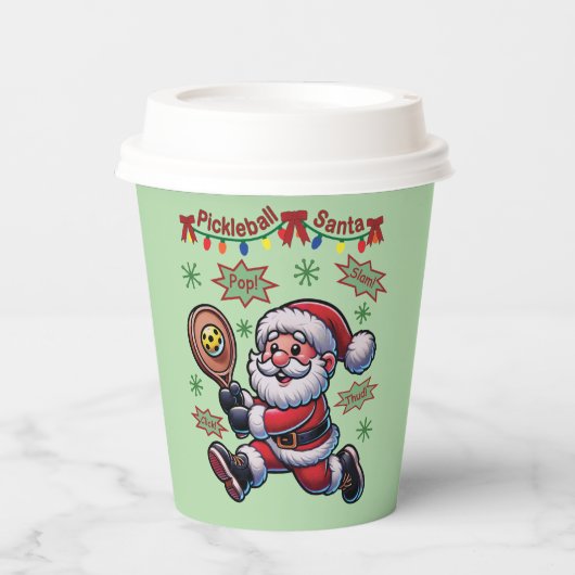 ピックボールサンタクロースのクリスマス 紙コップ (正面)