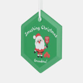 ピックボール🎅サンタスター ガラスオーナメント (正面左)