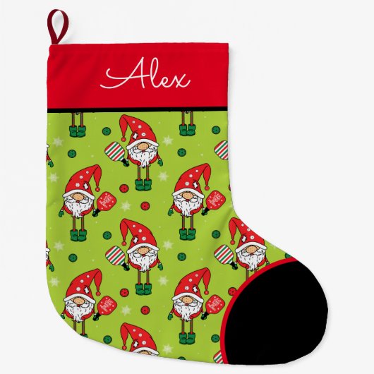 ピックボール🎅サンタラージクリスマスストッキング ラージクリスマスストッキング (正面)