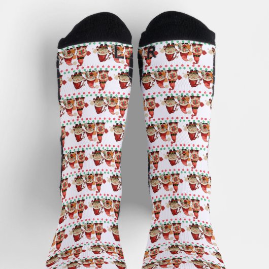 ピックボールサンタ格言おもしろいレトロクリスマス ソックス (上部)