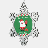 ピックボール🎅サンタ スノーフレークピューターオーナメント (右)