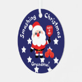 ピックボール🎅サンタ メタルオーナメント (正面左)