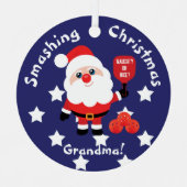 ピックボール🎅サンタ メタルオーナメント (正面)