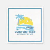 ピックボールサンパームツリーズピックボールカスタムパーティー スタンダードカクテルナプキン (正面)