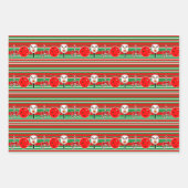 ピックボールジョイクリスマスオーナメントレッドグリーンホワイト ラッピングペーパーシート (正面2)