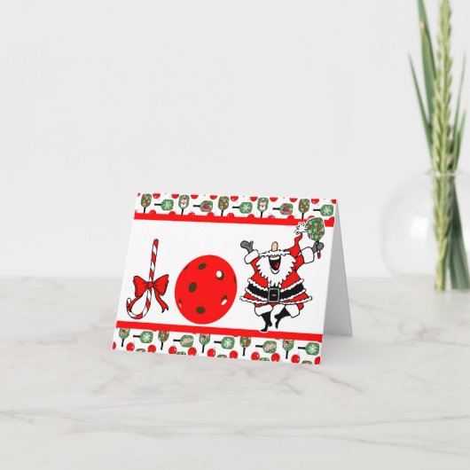 ピックボールジョイクリスマスクリスマスサンタパドル シーズンカード (正面)
