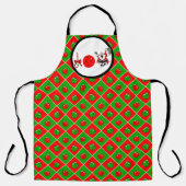 ピックボールジョイクリスマスクリスマスパーティーレッドグリーンオーナメント エプロン (正面)