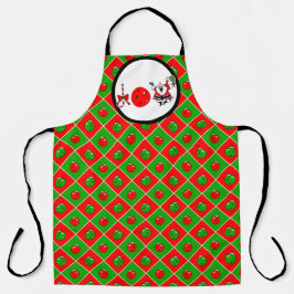 ピックボールジョイクリスマスクリスマスパーティーレッドグリーンオーナメント エプロン