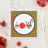 ピックボールジョイクリスマスクリスマスパーティーレッドグリーンオーナメント スタンダードランチョンナプキン (インサイチュ)