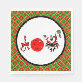 ピックボールジョイクリスマスクリスマスパーティーレッドグリーンオーナメント スタンダードランチョンナプキン (正面)