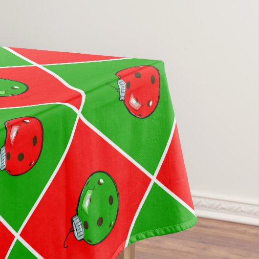 ピックボールジョイクリスマスクリスマスパーティーレッドグリーンオーナメント テーブルクロス (インサイチュ)