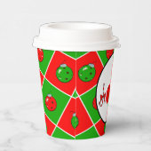 ピックボールジョイクリスマスクリスマスパーティーレッドグリーンオーナメント 紙コップ (右)