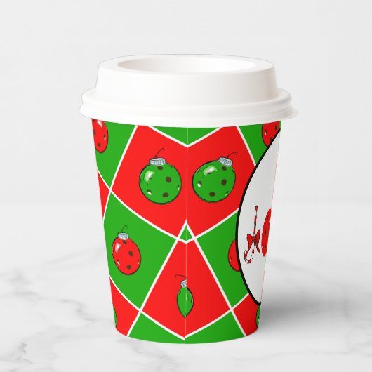 ピックボールジョイクリスマスクリスマスパーティーレッドグリーンオーナメント 紙コップ (右)