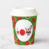 ピックボールジョイクリスマスクリスマスパーティーレッドグリーンオーナメント 紙コップ (正面)