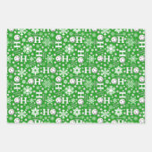 ピックボールジョイクリスマスパーティーオーナメントレッドグリーン ラッピングペーパーシート (正面3)