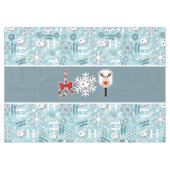 ピックボールジョイクリスマスパーティーレッドグリーンサンタ テーブルクロス (正面(横))