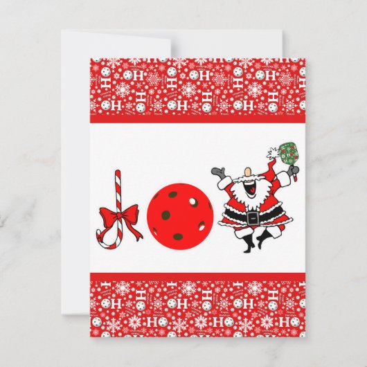 ピックボールジョイクリスマスパーティー赤と白サンタ 招待状 (正面)