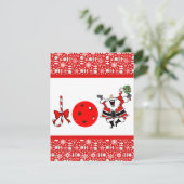ピックボールジョイクリスマスパーティー赤と白サンタ 招待状 (スタンド正面)