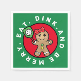 ピックボールジンジャーブレッド女子カスタム文字 スタンダードカクテルナプキン