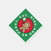 ピックボールジンジャーブレッド女子カスタム文字 スタンダードカクテルナプキン (角)