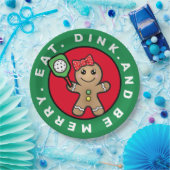 ピックボールジンジャーブレッド女子カスタム文字 ペーパープレート (パーティー)