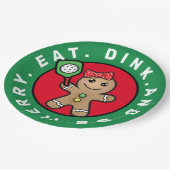 ピックボールジンジャーブレッド女子カスタム文字 ペーパープレート (アングル)