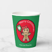 ピックボールジンジャーブレッド女子カスタム文字 紙コップ (正面)