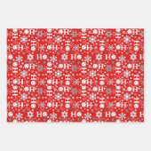 ピックボールスノーボールオーナメント&パドルレッドグリーン ラッピングペーパーシート (正面)