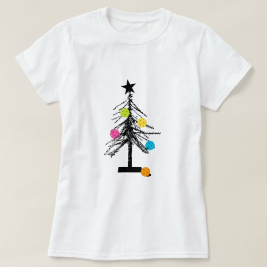 ピックボールスポーツクリスマス照明ピックボールクリスチム Tシャツ (デザイン正面)