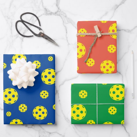 ピックボールスポーツテーマ包装紙シート ラッピングペーパーシート (正面)