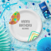 ピックボールスポーツネオンテーマディスコボールパーティー ペーパープレート (パーティー)