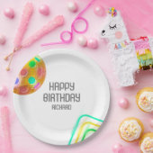 ピックボールスポーツネオンテーマディスコボールパーティー ペーパープレート (パーティー)