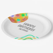 ピックボールスポーツネオンテーマディスコボールパーティー ペーパープレート (アングル)