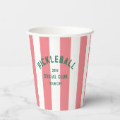ピックボールソーシャルクラブピンクカバナストライプパーティー 紙コップ (裏面)