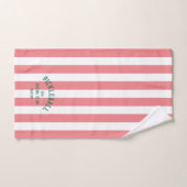 ピックボールソーシャルクラブピンクカバナストライプ ハンドタオル (ハンドタオル)