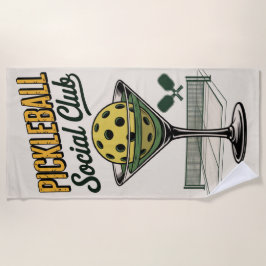 ピックボールソーシャルクラブレトロパドルコート ビーチタオル